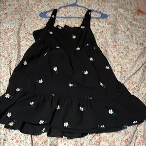 Rewind Black and White Embellished Sundress with Square Neck